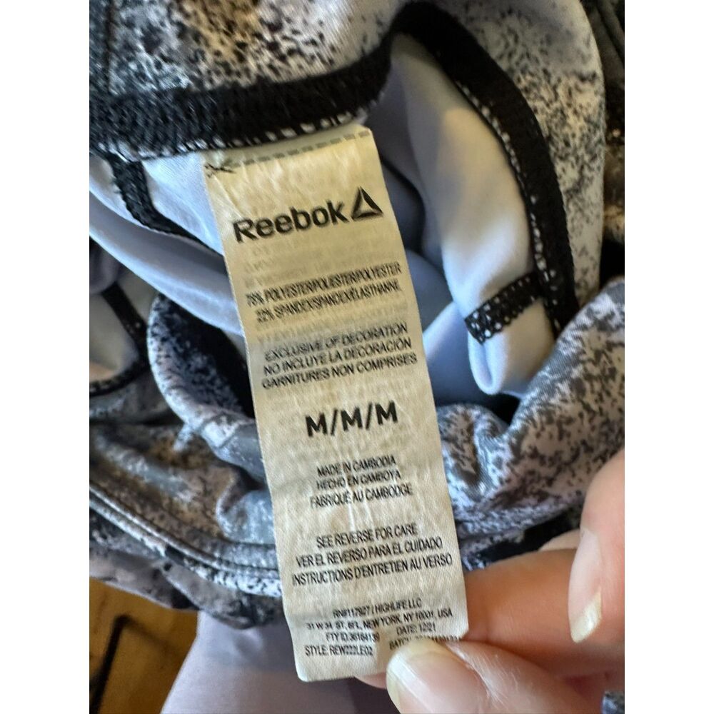 Women Reebok Tie‑Dye Joggers – Black/Gray/White – Athletic Pants Size M - Picture 6 of 7